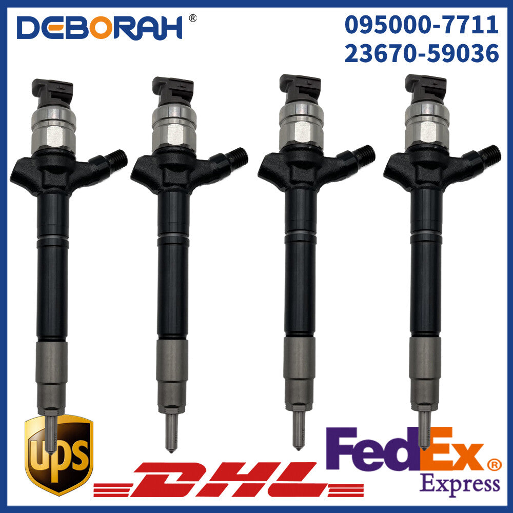 4PCS Common Rail Fuel injector 095000-7711 23670-59036 for TOYOTA for Land Cruiser
