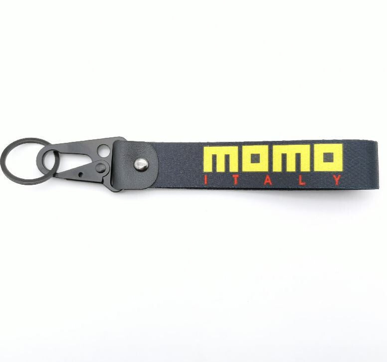 Car keychain/key ring with lanyard accessory for Momo, black, suitable for Honda for Acura .