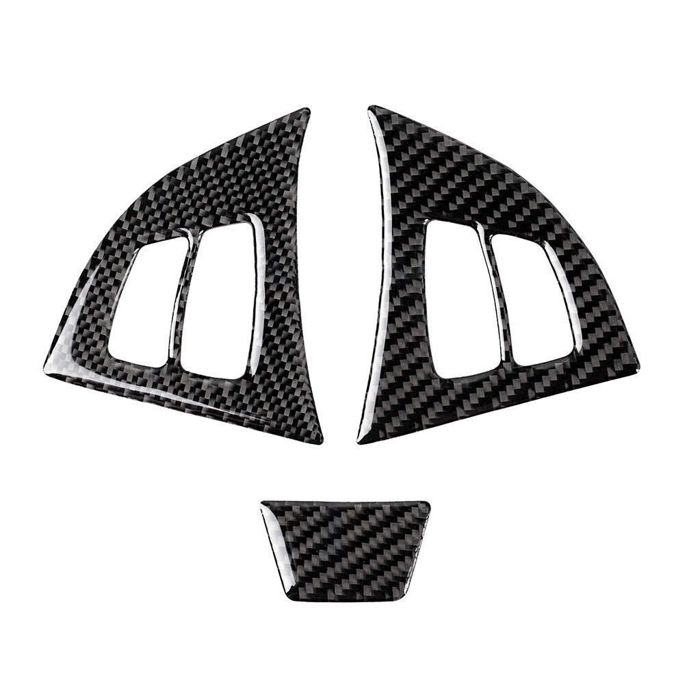 for BMW X5 E70 2006-13 X6 E71 08-14 3 Pcs Carbon Fiber Steering Wheel Cover Trim