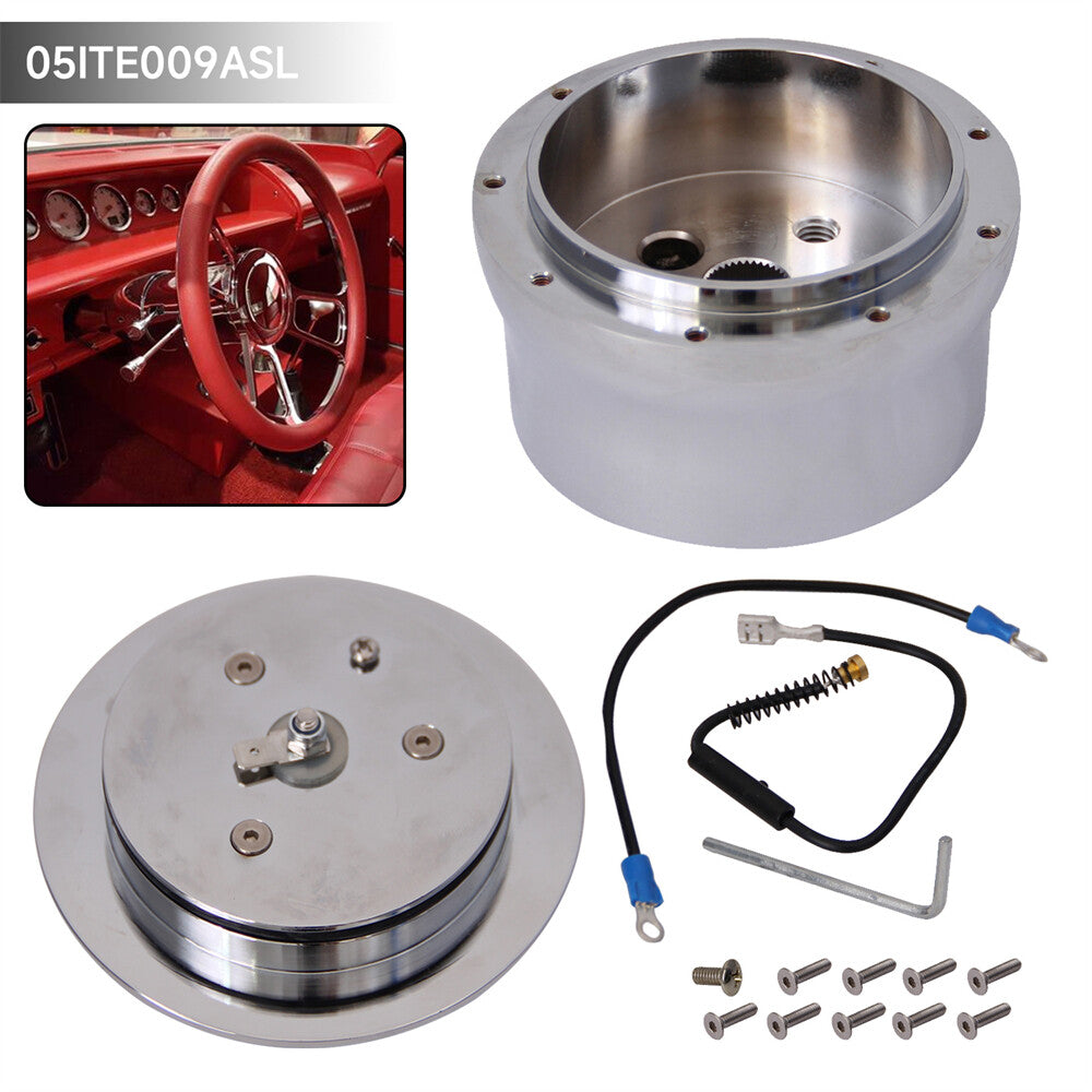 9 Hole Chrome Aluminium Steering Wheel Adapter for GMC for Chevy 1969-1994 Hot Rod
