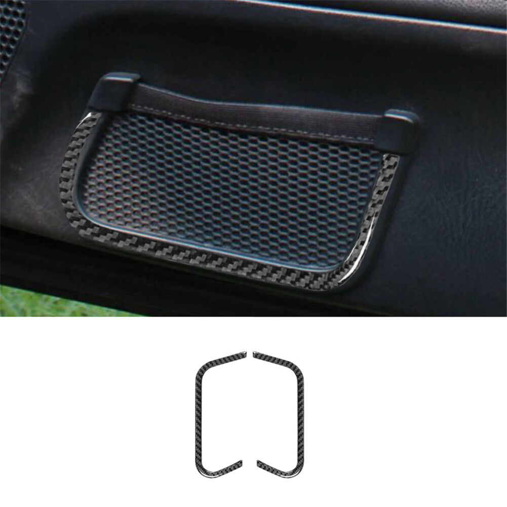 2Pcs Door Storage Bag Frame Trim Cover Carbon Fiber for Honda S2000 2000-2003