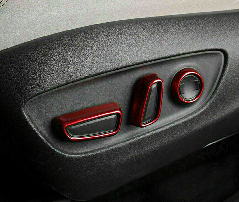for Toyota RAV4 2019-2023 Red ABS Interior for Seat Adjustment Button Cover Trims 6X