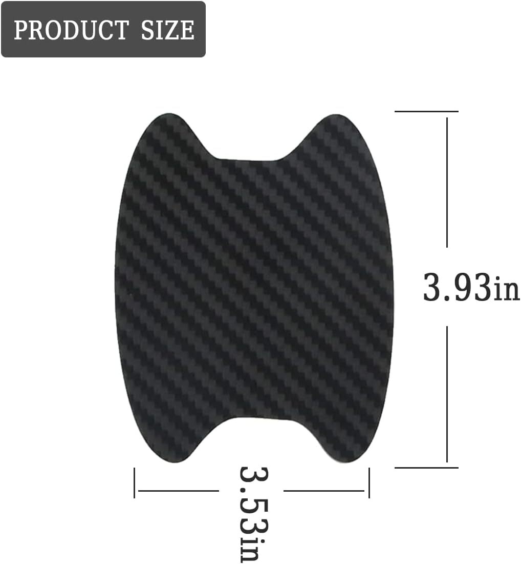 4Pcs White Carbon Fiber Car Door Handle Anti-Scratch Protector Film Sticker