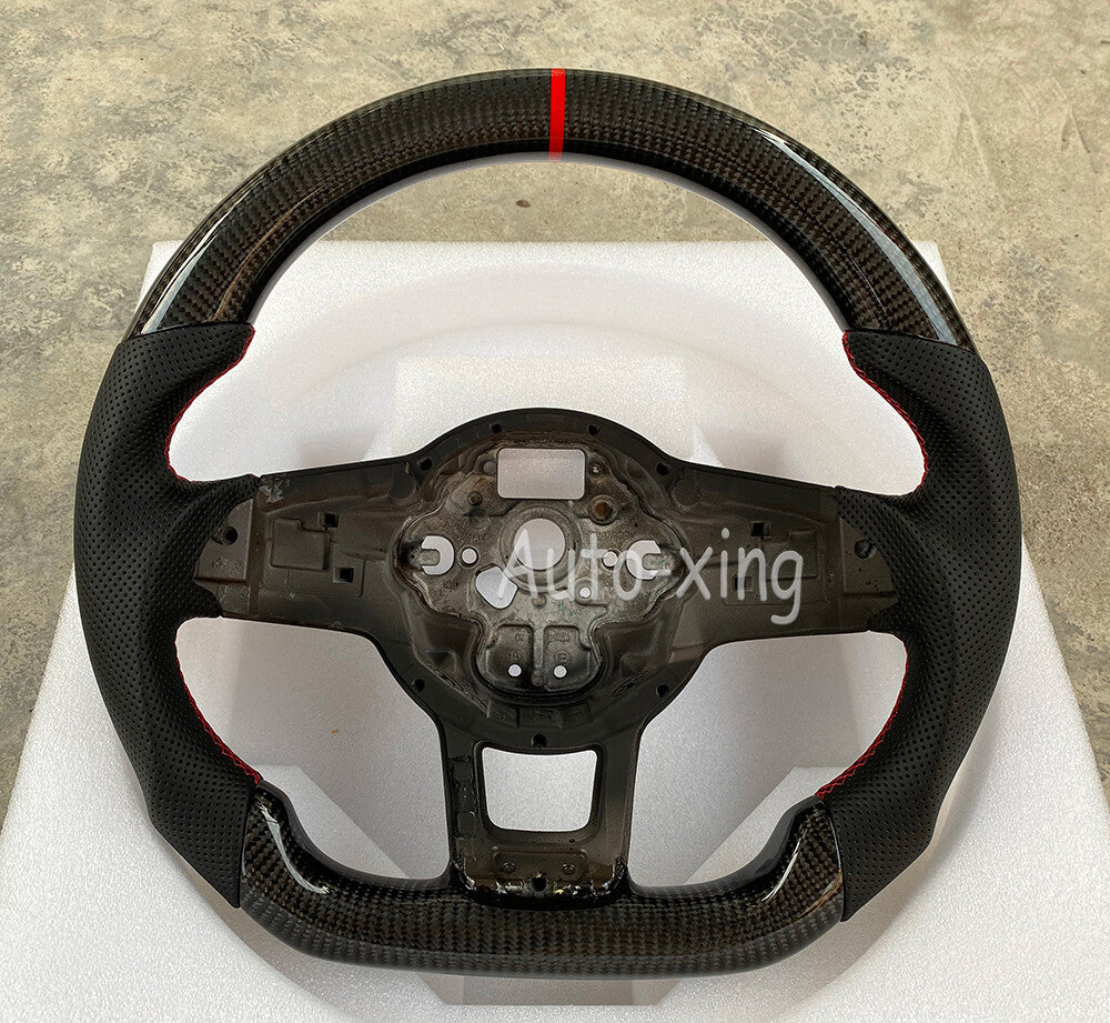 100%Real Carbon Fiber Flat Steering Wheel for VW for Golf MK7 GTI R Scirocco 2015+
