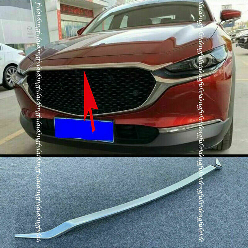 for Mazda CX-30 2020-22 Silver ABS Front Grill Grille Engine Hood Molding Strip