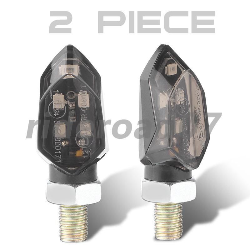 2x for Mini Motorcycle Smoke Lens 5SMD LED Turn Signal Blinker Indicator Light Amber