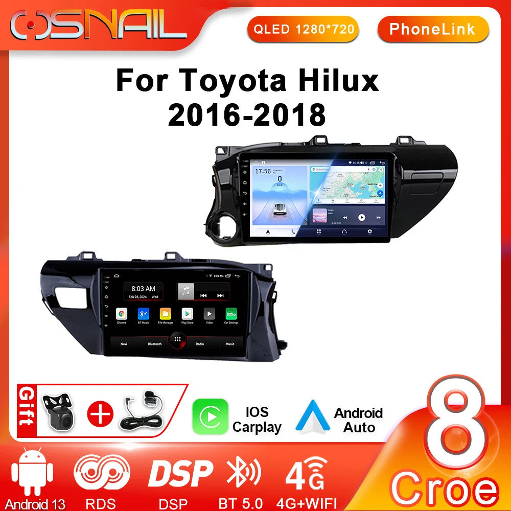 for Toyota Hilux Pick Up AN120 Carplay Player GPS Navi Android Screen Car Radio