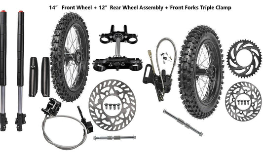 60/100-14  80/100-12 wheel kits, front forks, three-groove bicycles, CRF70, CRF50, CRF110