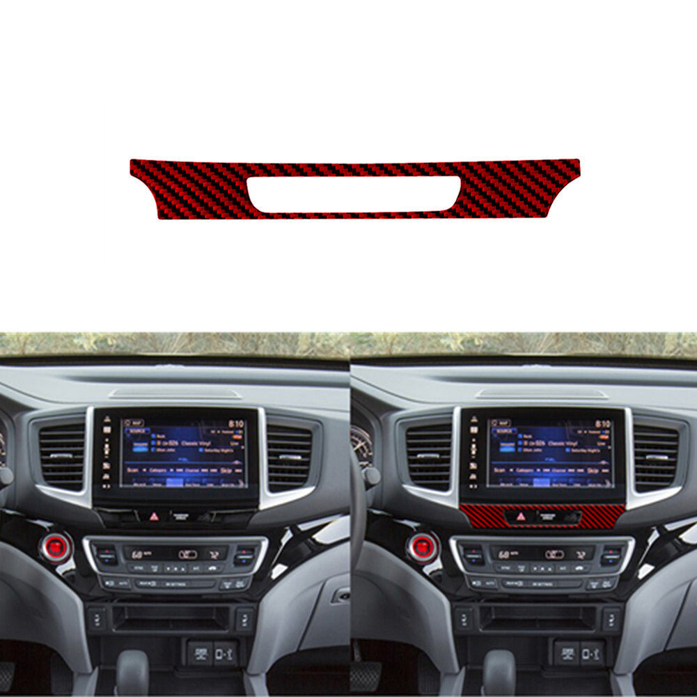 Red Carbon Fiber Emergency Button Frame Cover Trim for Honda Ridgeline 2017-2020