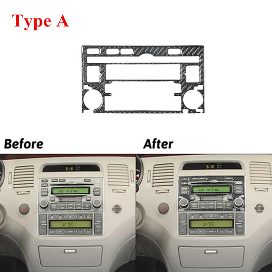 Carbon Fiber Radio With CD Player Type A Cover Trim for Hyundai Azera 2006-2011