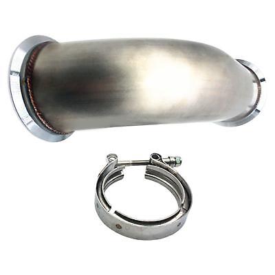 All-new 3-inch 90-degree Garrett V-band and clamp-on short-leg 6-inch universal downtube