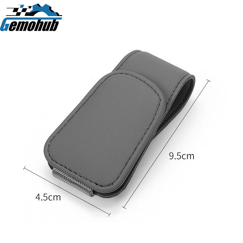 1pc Universal Car Sun Visor Leather Magnetic Clip Glasses Sunglasses Card Holder