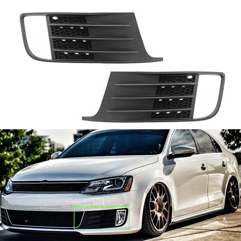 1 Pair Front Bumper Fog Light Lamp Grill Cover For 2012-2014 for VW for Jetta MK6 GLI