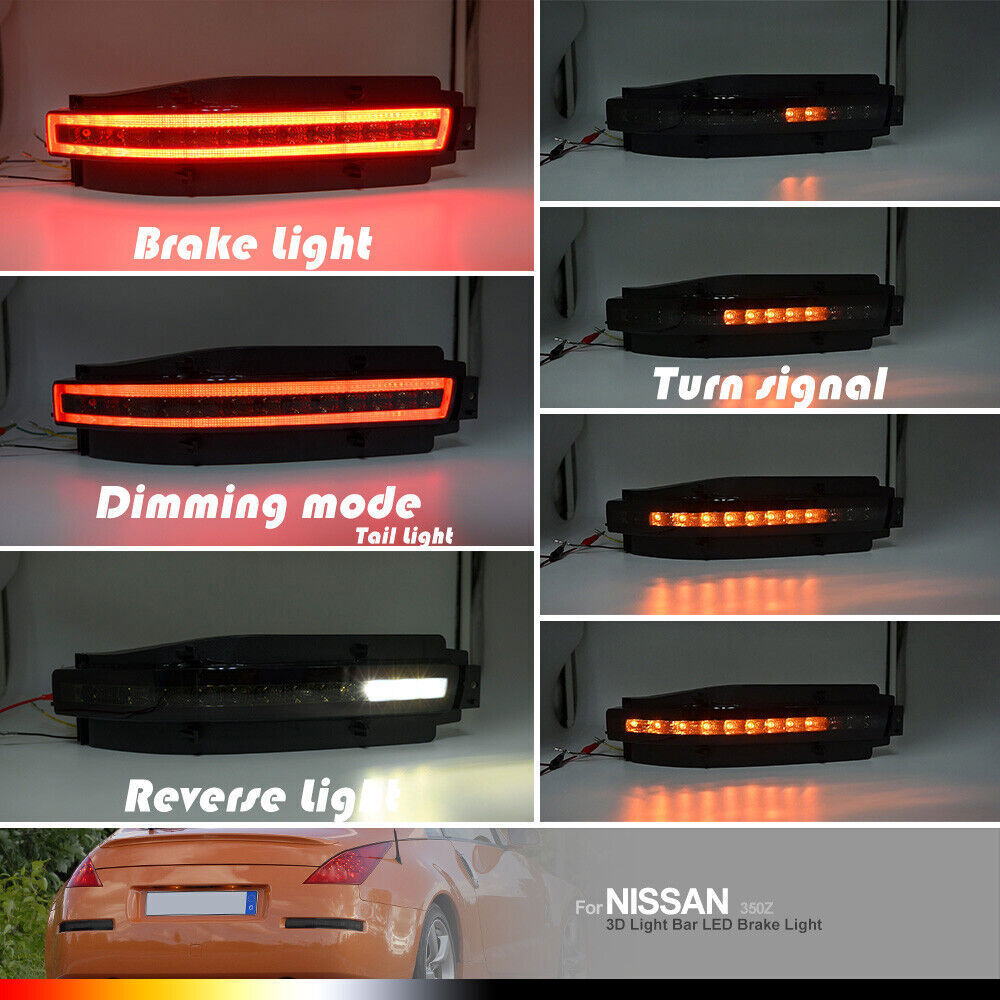 Suitable for 03-09 for NISSAN 350Z Z33 Smoked LED Brakes, Rear Fog Lights, Turn Signal Lights (2 Pieces)