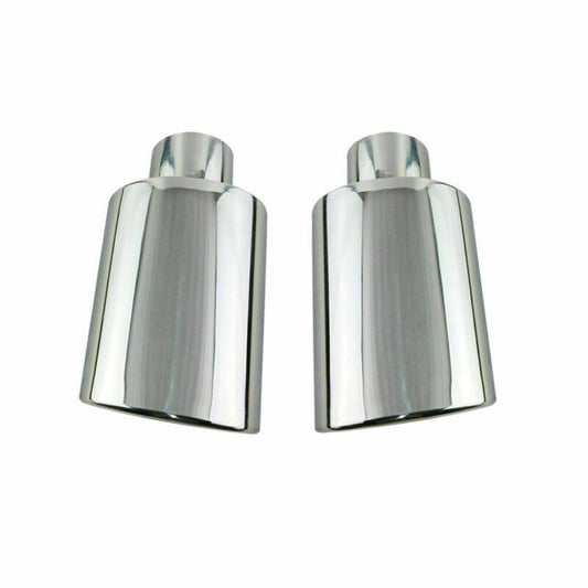 2PCS 2.5 Inlet 4.5 Outlet 220mm Long Oval Welding Exhaust Tips Universal New