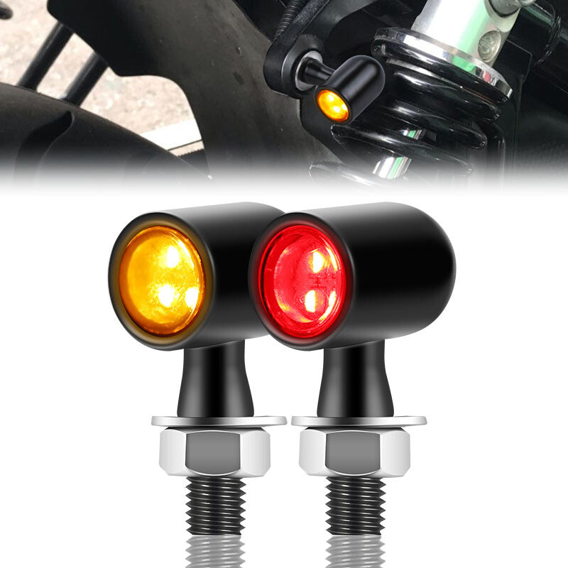 2PCS Motorcycle LED for Mini Turn Signal Brake Lights Blinker For Bobber Cafe Racer