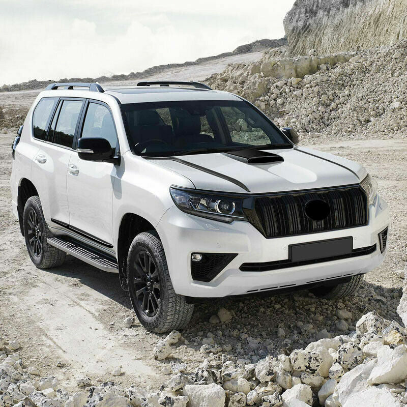 2p for Toyota Prado FJ150 2018-2021 Piano black Front Bumper Fog Lamp Trim Cover