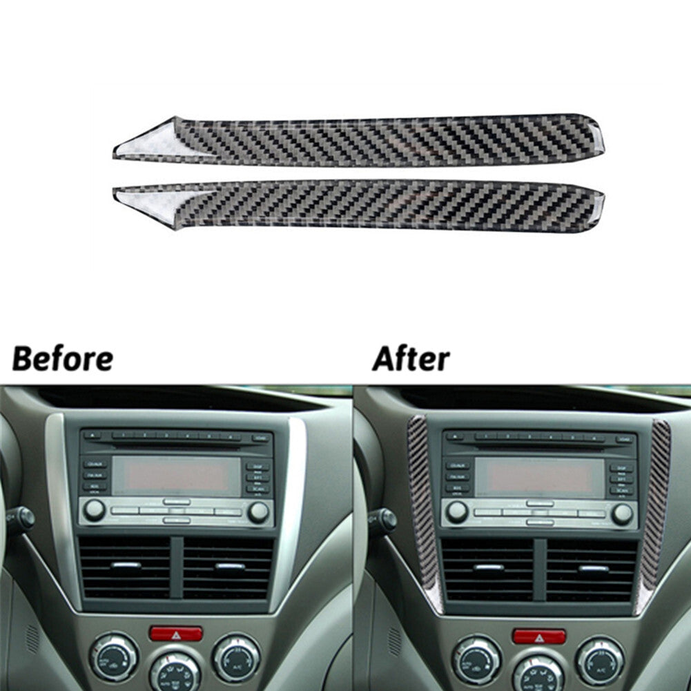2pcs Carbon Fiber Center Console Side Strip Trim for Subaru Forester 2009-2013