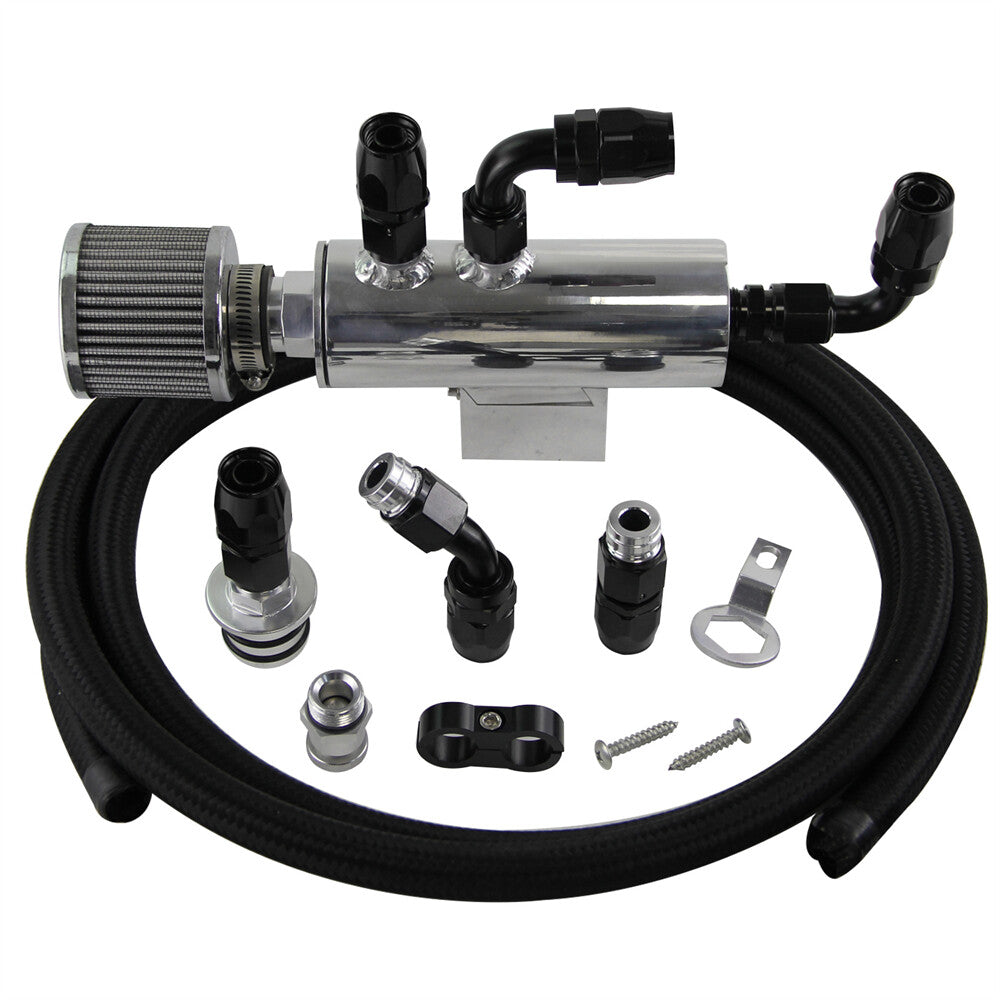 Oil Catch Can Reservoir Breather Filter Hose Fittings Kit for Honda for Civic EG EK