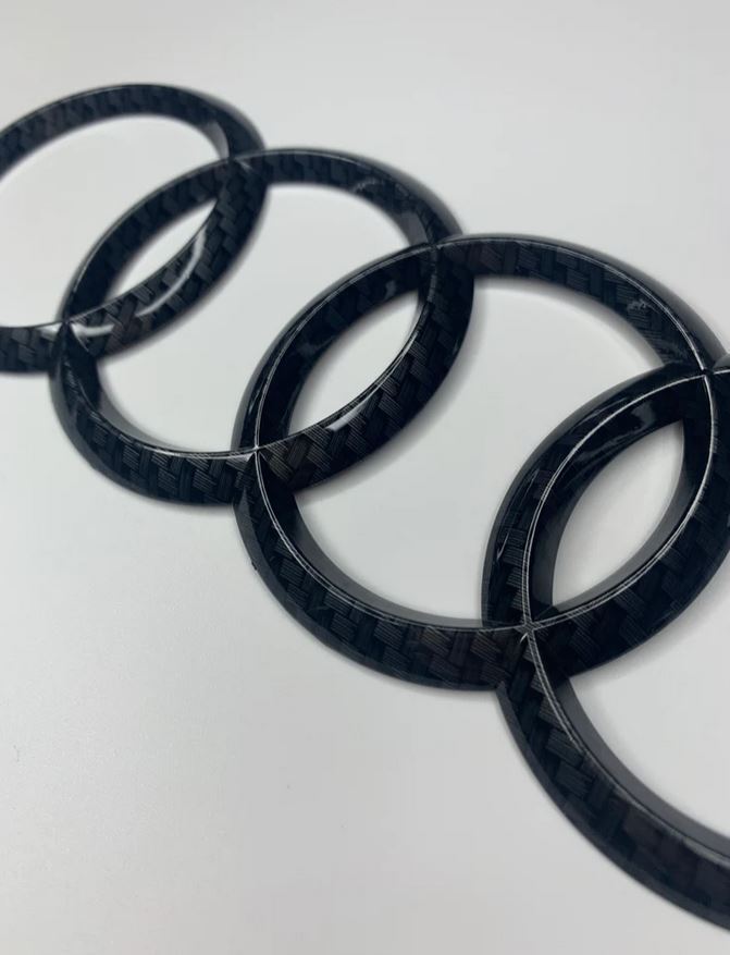 Suitable for Audi Rings rear badge boots, trunk badge stickers, carbon 192 mm x 66 mm