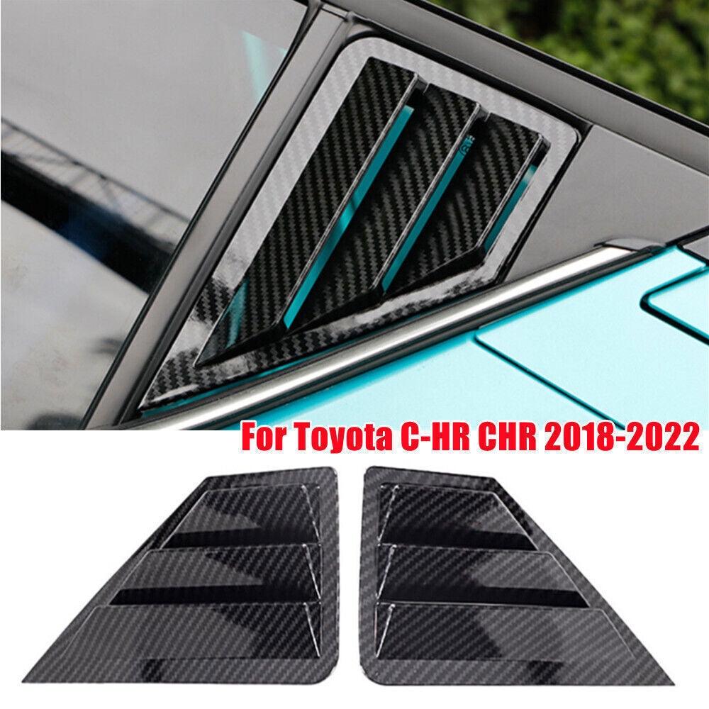 2P Carbon fiber Panel Window Side Louvers Vent trim for toyota C-HR CHR 2018-22