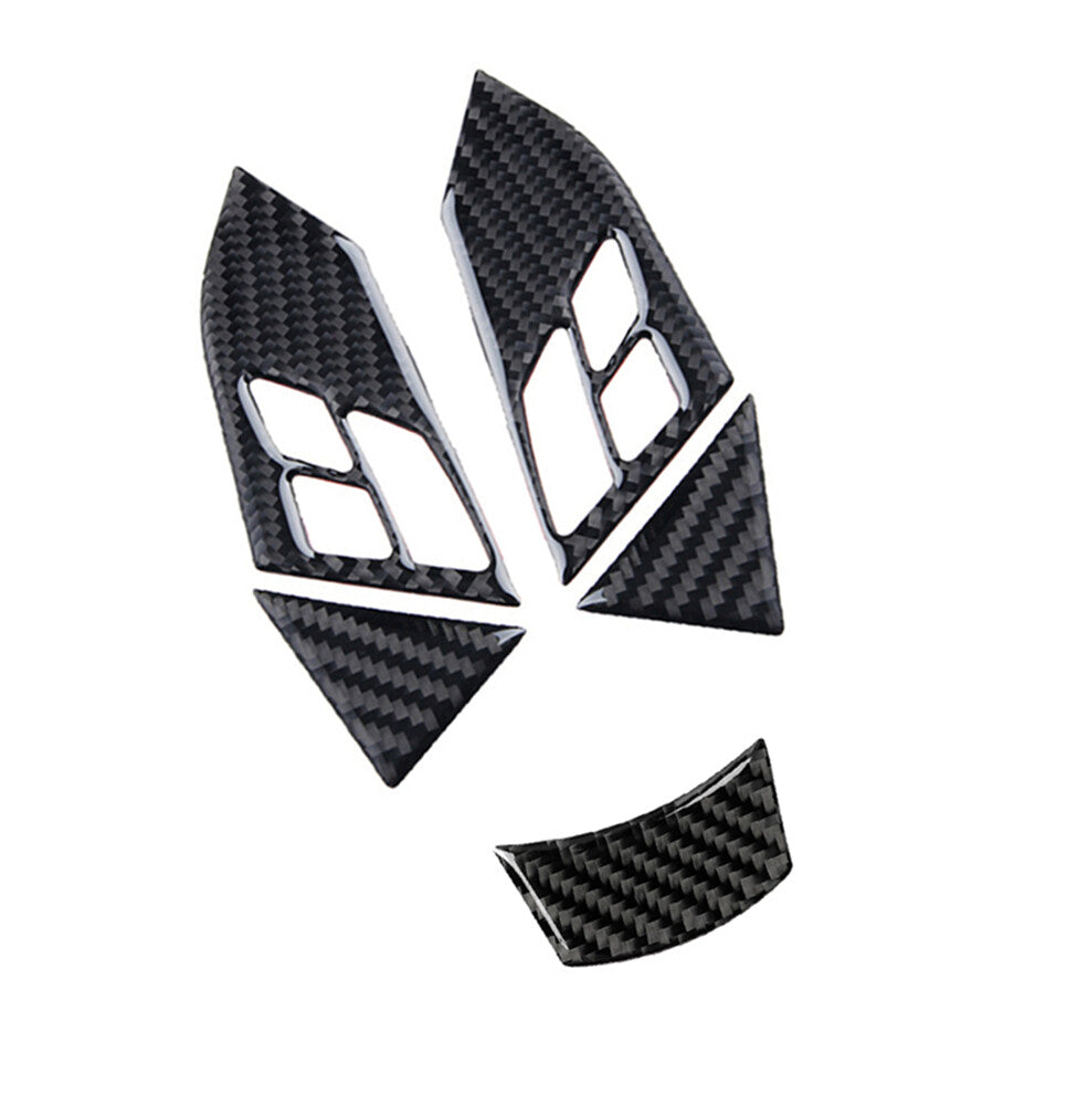 5 x carbon fiber steering wheel button trim for BMW 5 Series E60 2005-2011