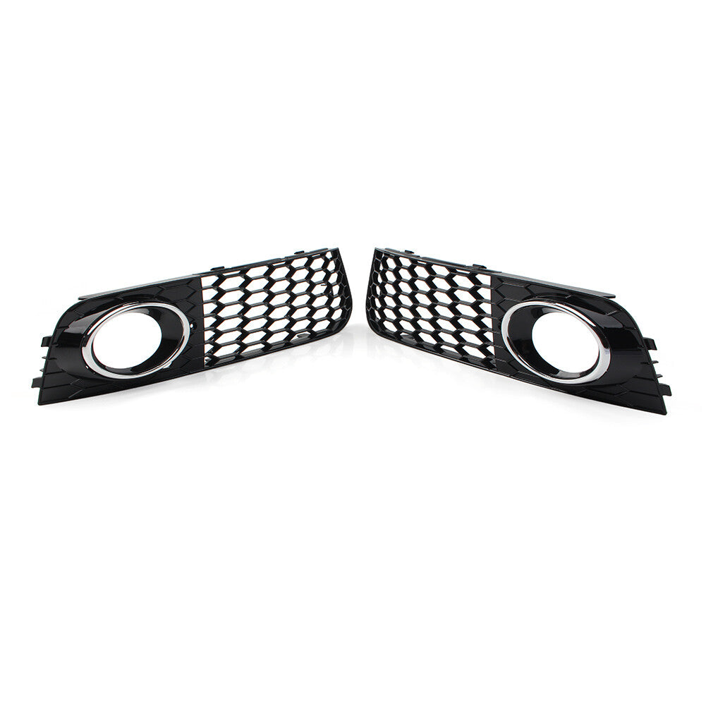Silver honeycomb hexagonal mesh fog light protectors for Audi A4 B8 2009-12 2011 2010