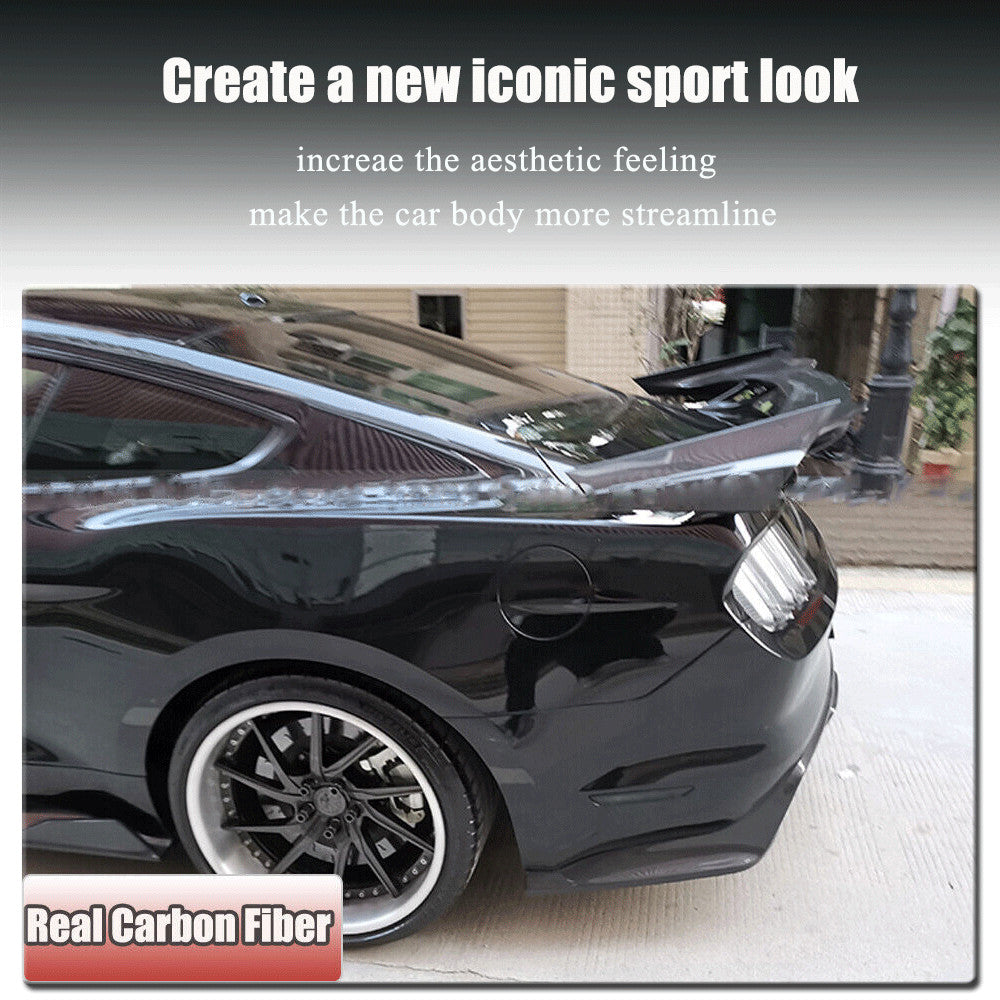 Fit for Ford for Mustang Coupe 2015-19 REAL CARBON Rear Trunk Wing Boot Spoiler Lip