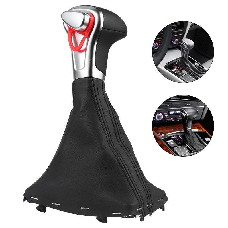 Gear Shift Knob Shifter Leather Gaiter Boot Cover Black Fit for Audi A4 A5 A6 Q5 Q7