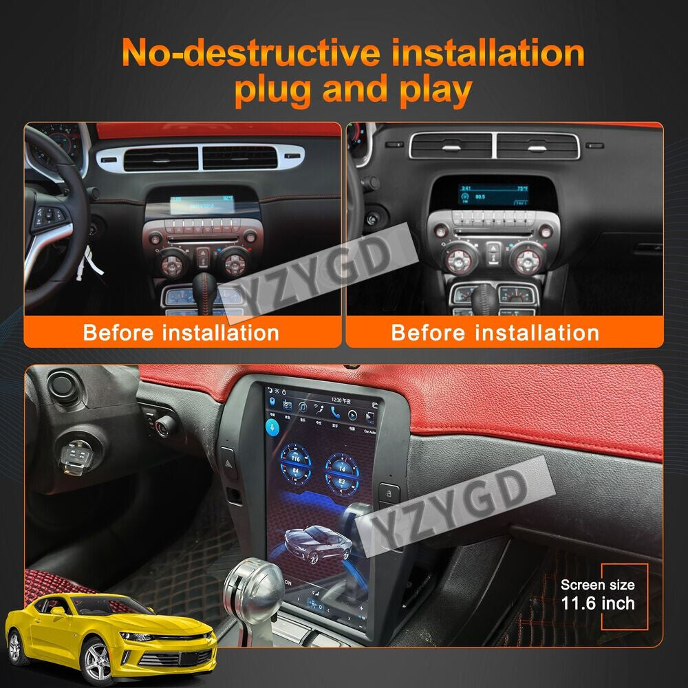 for Chevrolet Camaro 2010-2015 Car Radio Screen Stereo CarPlay Receiver 128GB