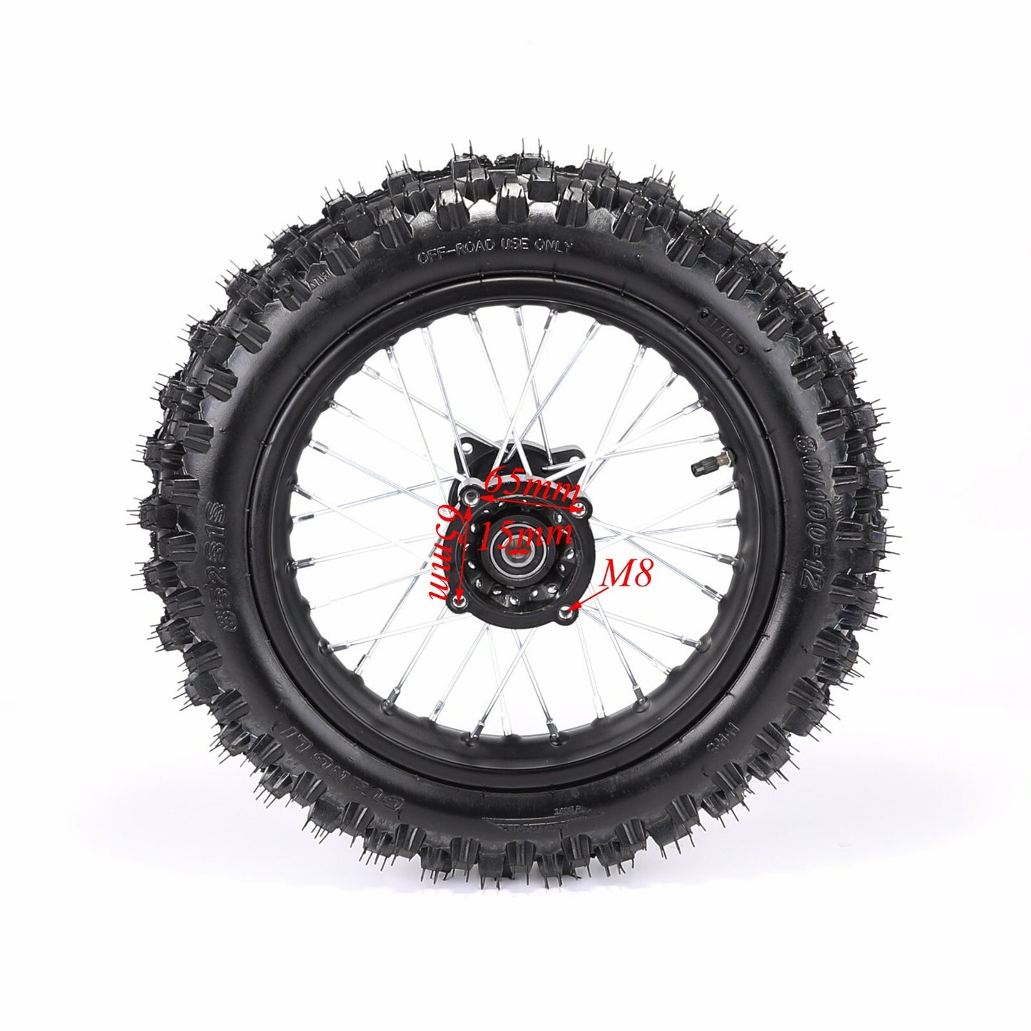 15mm 60/100-14 80/100-12 Tire Rim Disc Chain Sprocket Kit Piston Bike SSR 110CC 125