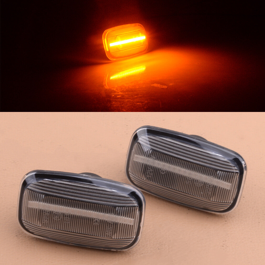 2x Clear Fender Indicators Turn Signal Light fit for Toyota for Land Cruiser J70