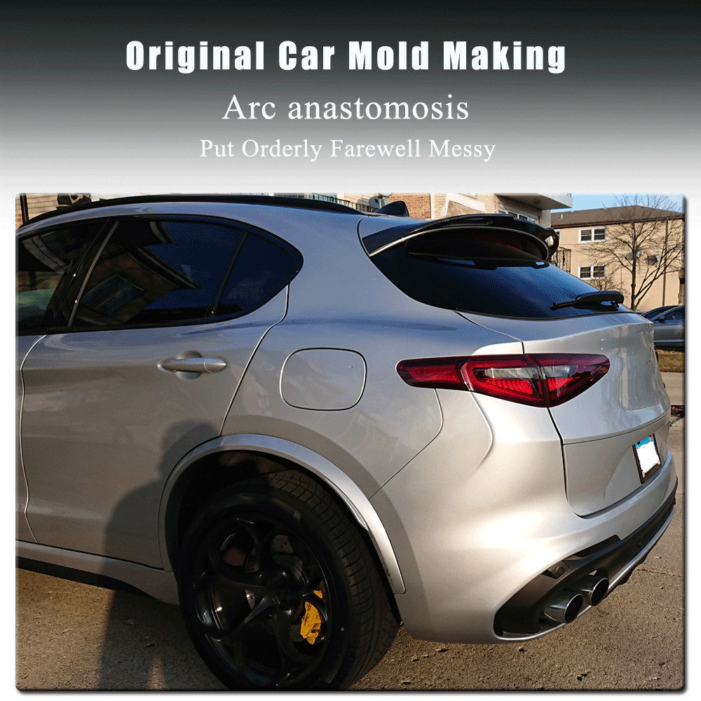 Fit for Alfa Romeo for Stelvio 2017-20 Rear Roof Spoiler Trunk Wing Lip Real Carbon