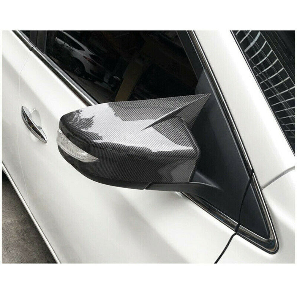 2X Carbon Fiber Look Door Rear View Mirror Cover Trim for Nissan Altima 13-2018
