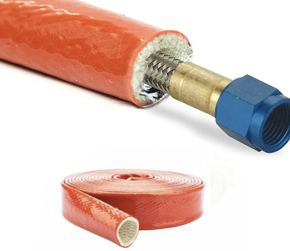 3/4-inch ID heat-insulating and fire-resistant sleeve with silicone coating to protect the wire hose