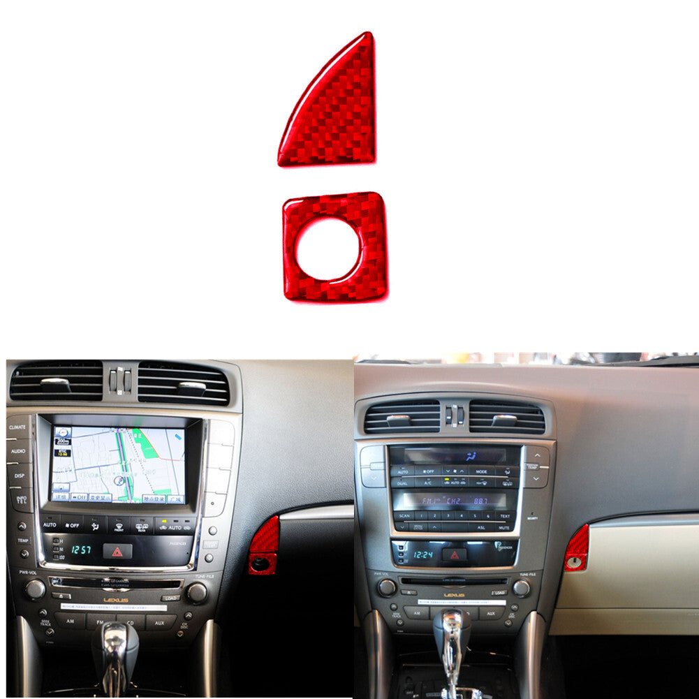 Red for Lexus IS250-350 2006-2012 Carbon Fiber Inner Glove Box Handle Cover Trim
