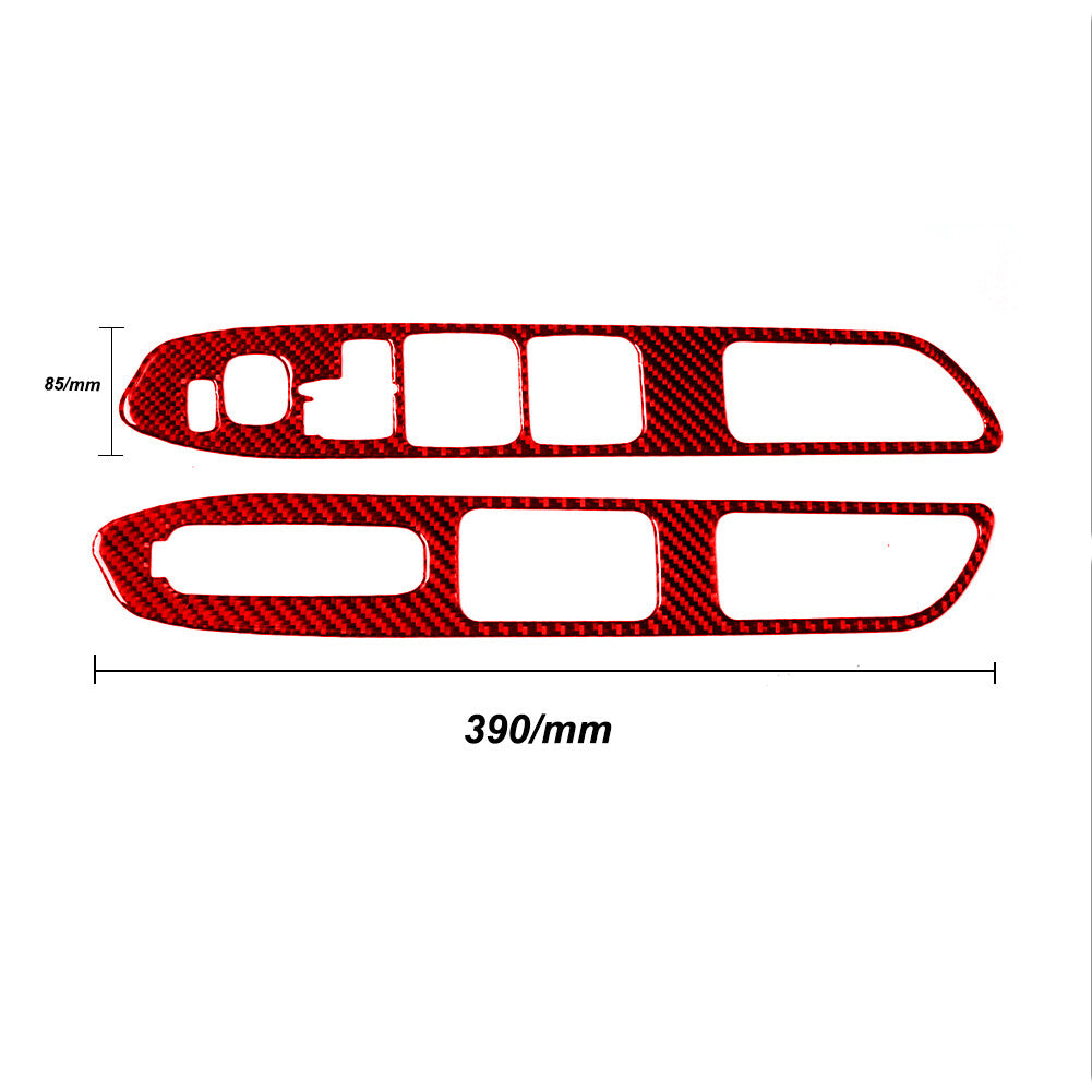 Red Carbon Fiber Front Window Switch Panel Cover for Subaru Forester 2005-2008