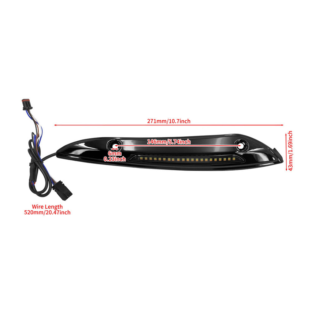Custom Dynamics Black Windshield Trim LED Turn Signals for Harley Road Glide 15+