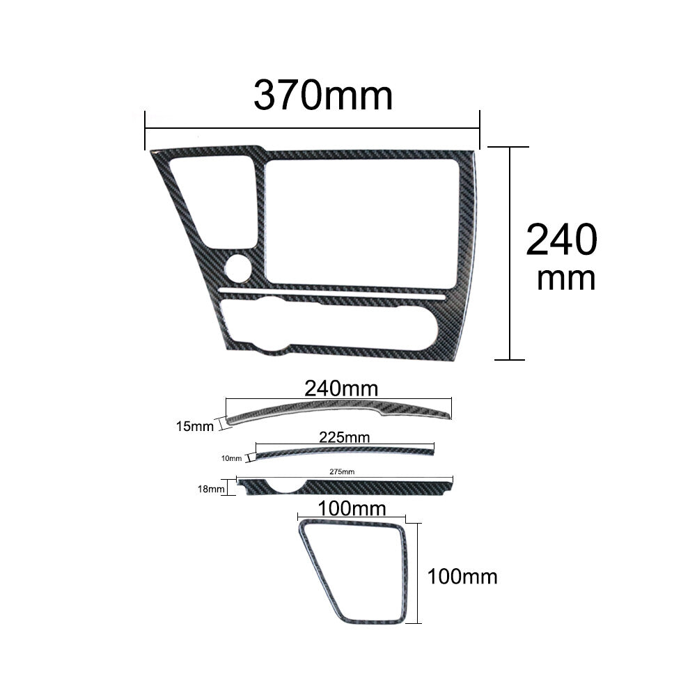 5x Carbon Fiber GPS Panel Decorative Trim Cover for Honda for Civic Coupe 2013-2015