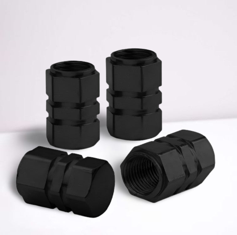 4-Piece Black 17mm Tire Valve Cover Stem Cover Air Valve Dust Cover for Mazda for Suzuki