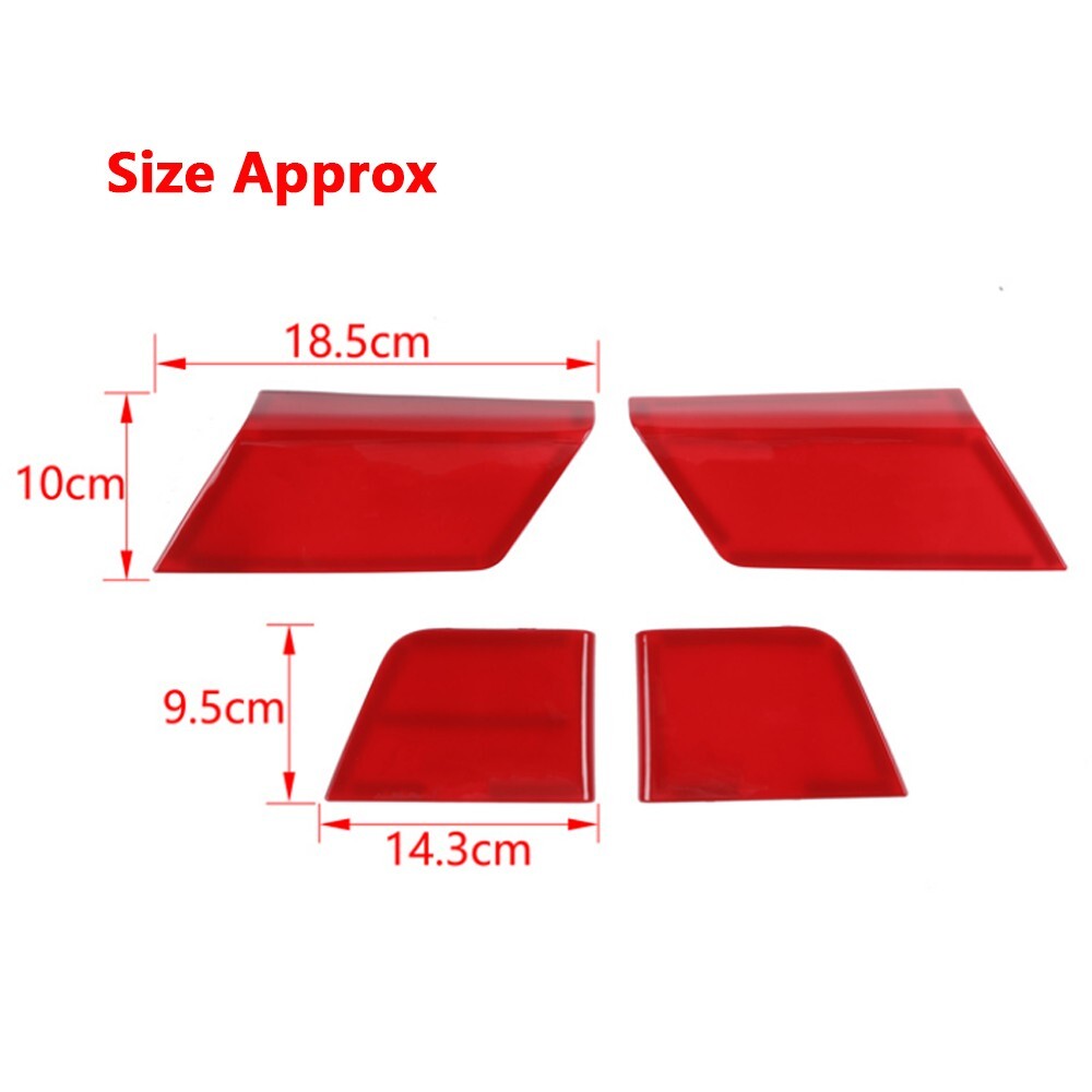 4PCS Red Front Rear Inner Door Panel Cover Trim for Ford F150 2021 2022 2023