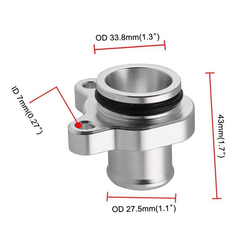 Aluminum coolant hose fittings for BMW 335i and 335xi 11537544638