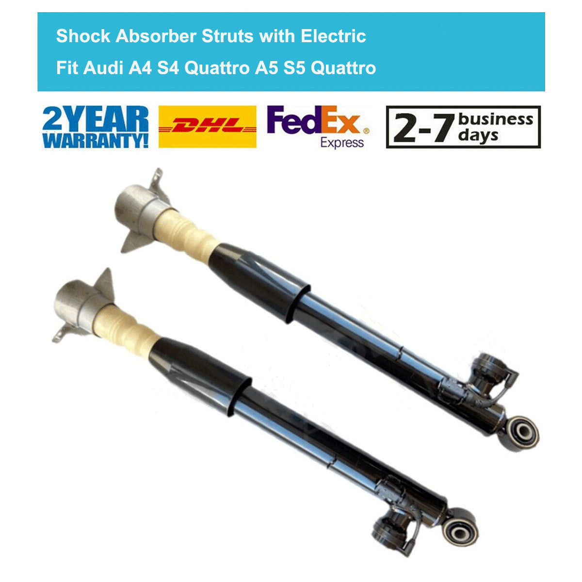 2x Rear Shock Absorber Struts Electronic for Audi A4 S4 A5 S5 Quattro 2008-2017