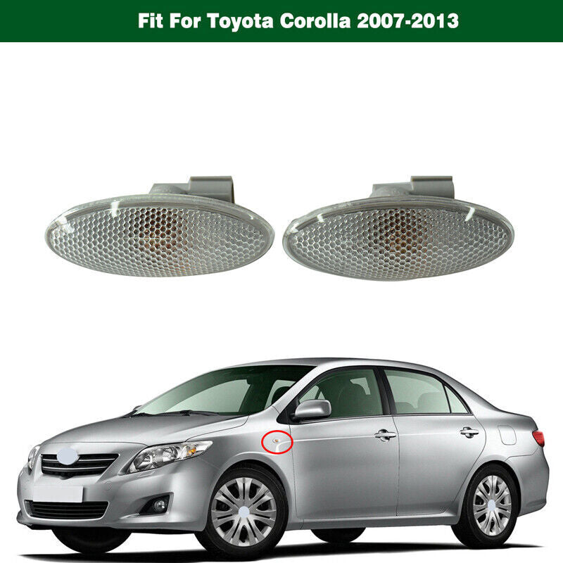 Fender Side Marker Lights Turn Signal Lamps Lens for Toyota for Corolla 2007-2013