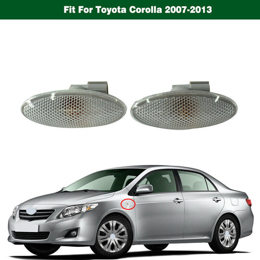 Fender Side Marker Lights Turn Signal Lamps Lens for Toyota for Corolla 2007-2013