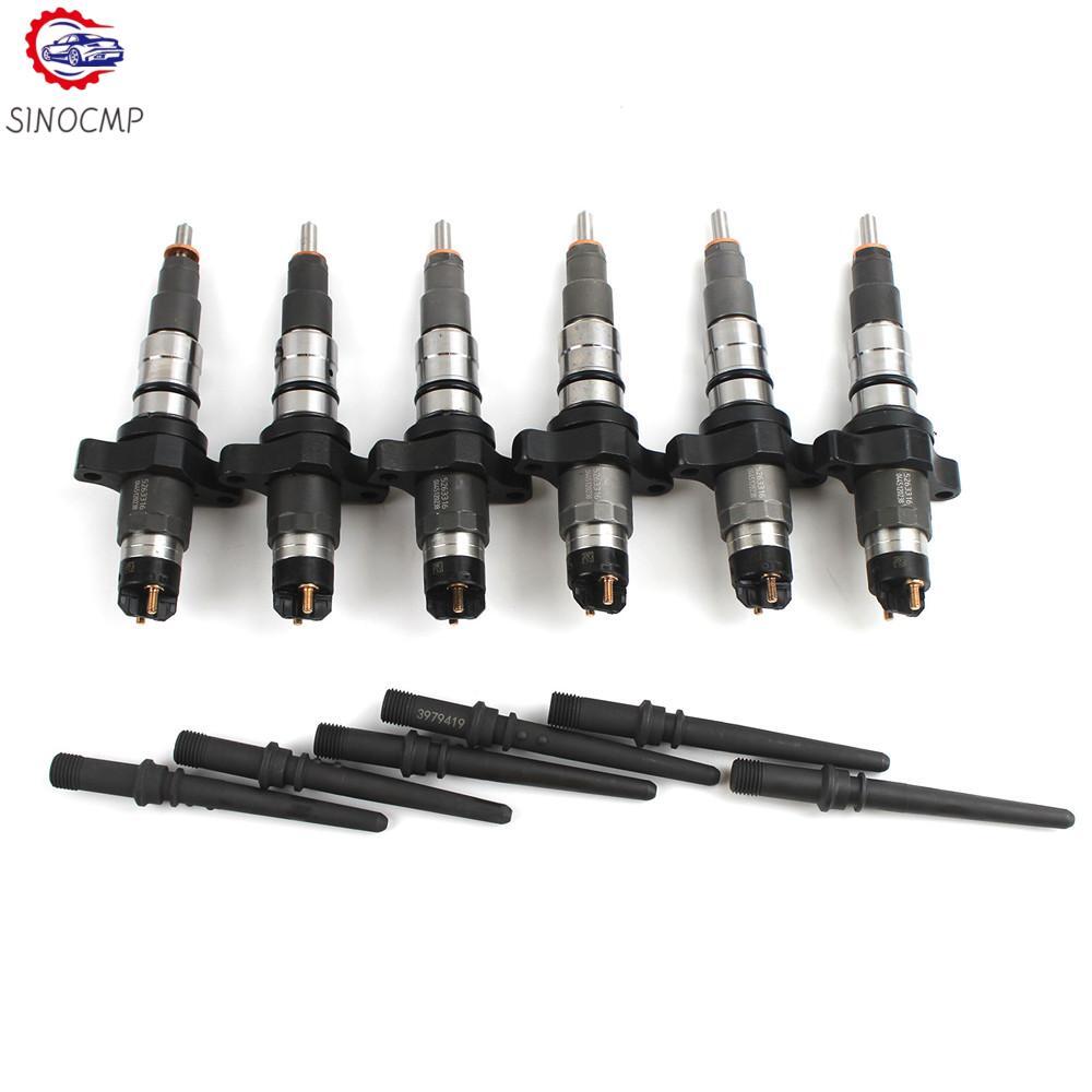 6Pcs Fuel Injectors Rail for Dodge Diesel for Ram 5.9L 0445120238 2004-2009