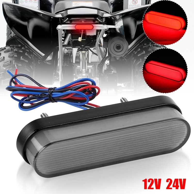 Universal Motorcycle Rear Brake Tail Light Red LED for ATV UTV Dirt Pit Bike