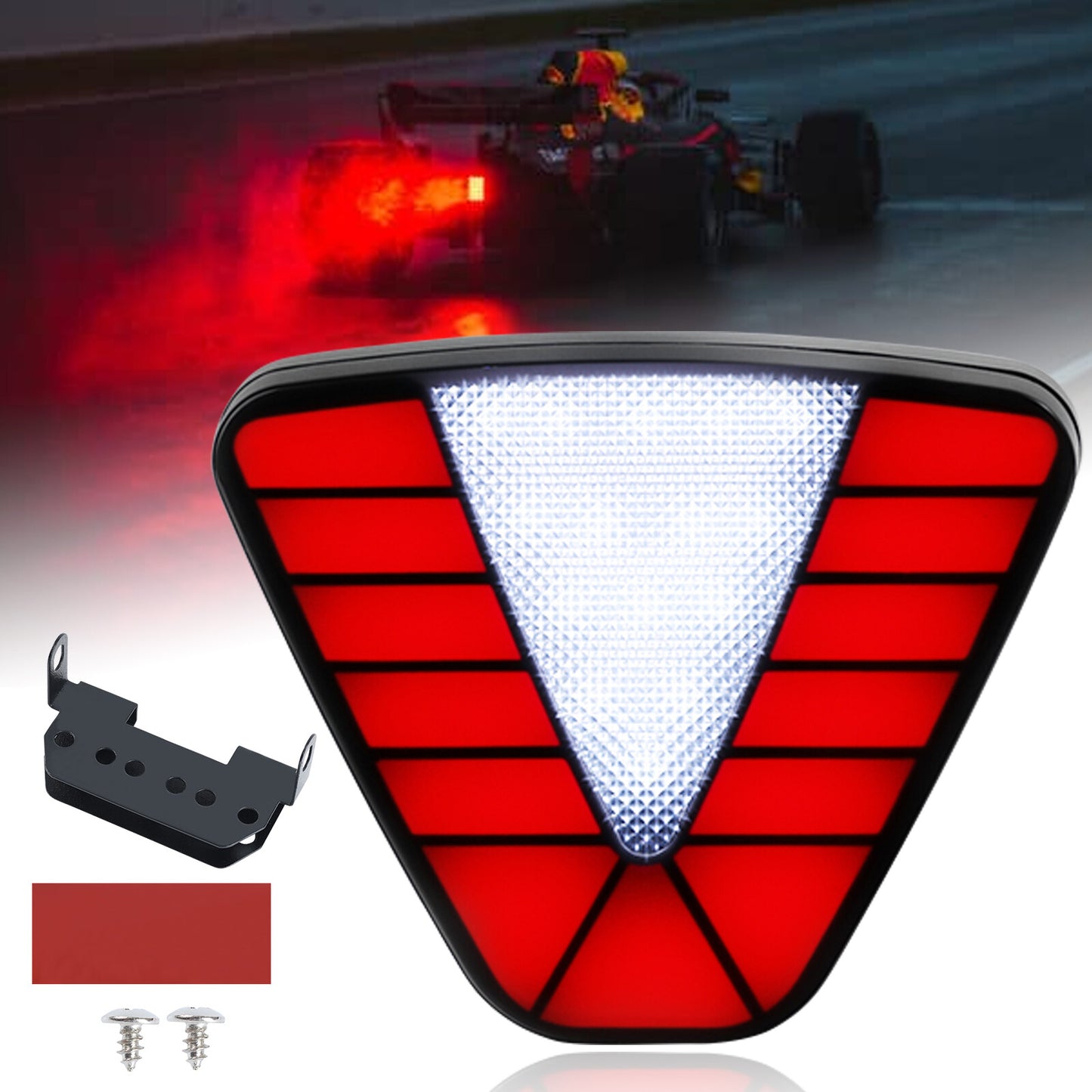 Universal F1 Style 3rd LED Rear Strobe Light Flashing Tail Pilot Brake Stop Lamp
