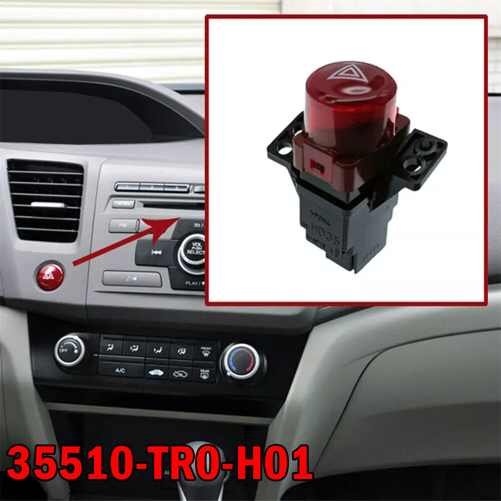 35510-TR0-H01 1 Red Hazard Button Switch for Honda for Civic FB2 Sedan 2012-2015
