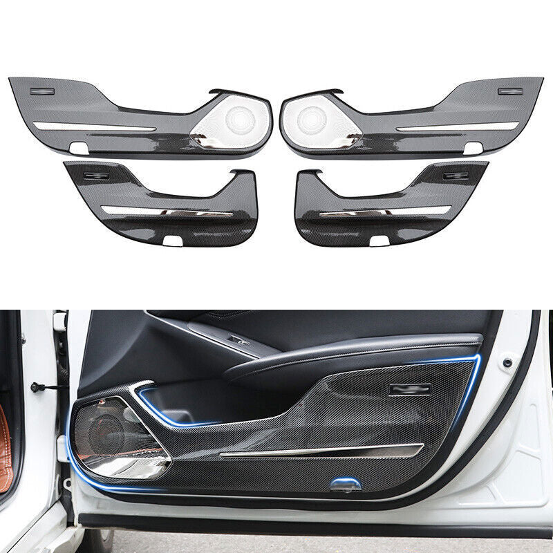 for Honda Accord 2018-2022 Carbon Fiber Inner Door Anti-Kick Panel Overlay Cover